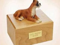 Boxer Ears Up Dog Figurine Urn