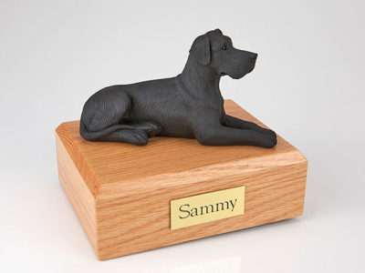 Black Great Dane Dog Figurine Urn