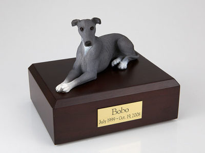 Grey Greyhound Dog Figurine Urn