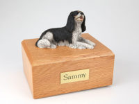 Black King Charles Spaniel Dog Figurine Urn