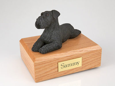 Black Schnauzer Dog Figurine Urn