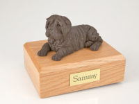 Chocolate Shar Pei Dog Figurine Urn