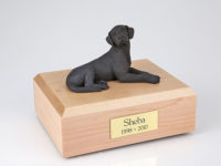 Lying Black Lab Dog Figurine Urn