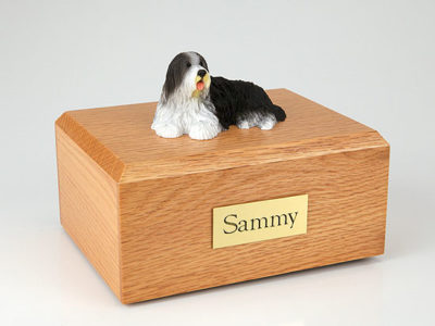 Bearded Collie Dog Figurine Urn