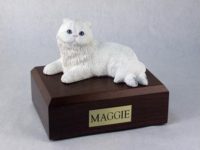 White Persian Cat Figurine Urn