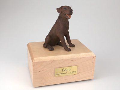 Chocolate Labrador Dog Figurine Urn from PetsToRemember.com