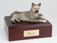 Gray Akita Dog Figurine Urn PetsToRemember.com