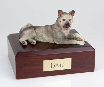 Gray Akita Dog Figurine Urn PetsToRemember.com