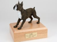 Playful Boxer Dog Figurine Urn