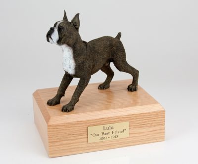 Playful Boxer Dog Figurine Urn