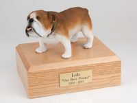 Standing Bulldog Dog Figurine Urn