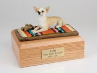 Laying Chihuahua Dog Figurine Urn