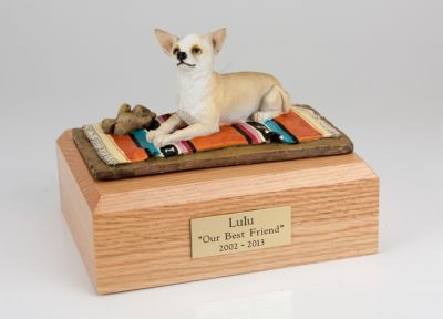 Laying Chihuahua Dog Figurine Urn