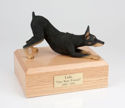 Black Doberman Figurine Urn from PetsToRemember.com