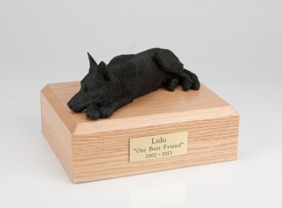 Black German Shepherd Dog Figurine Urn PetsToRemember.com