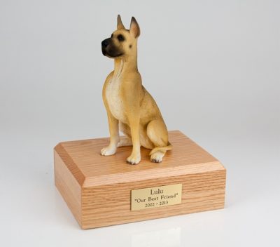 Fawn Great Dane Dog Figurine Urn