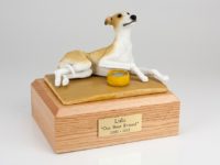 Tan Greyhound Dog Figurine Urn