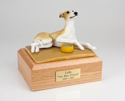 Tan Greyhound Dog Figurine Urn