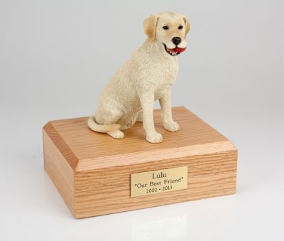 Yellow Lab Dog Figurine Urn