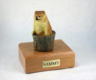 Pomeranian Dog Urn (Sitting)