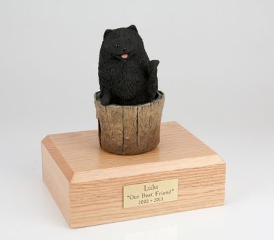 Black Pomeranian Dog Urn