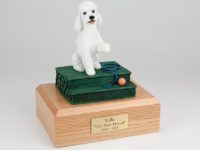 Poodle Dog Urn (White) Sport Cut)