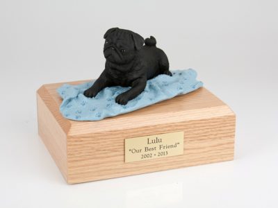 Pug Dog Urn (Black)