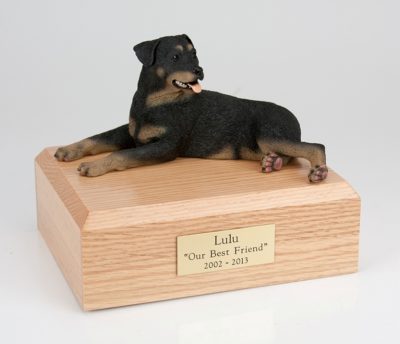 Rottweiler Dog Urn (Lying)