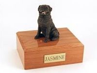 Sitting Black Pug Dog Figurine Urn