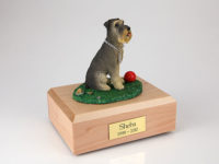 Gray Schnauzer Dog Urn