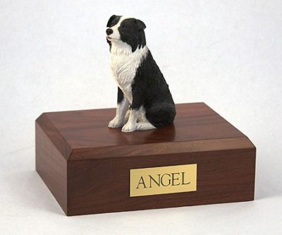 Border Collie Dog Urn (sitting) by PetsToRemember.com