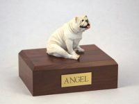 White Bulldog Figurine Urn from PetsToRemember.com