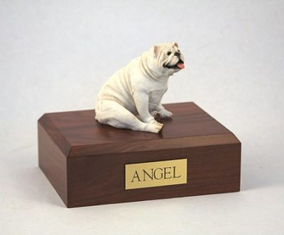 White Bulldog Figurine Urn from PetsToRemember.com