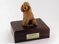 Apricot Poodle Dog Figurine Urn PetsToRemember.com