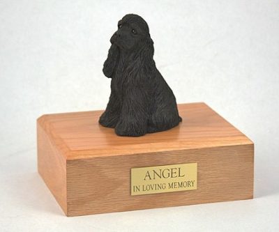 Black Cocker Spaniel Dog Figurine Urn