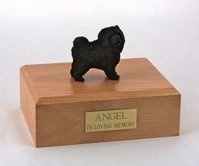 Black Chow Chow Dog Figurine Urn