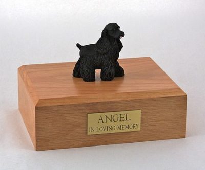 Standing Black Cocker Spaniel Figurine Urn