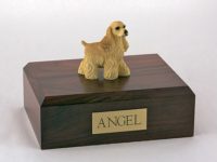 Buff Cocker Spaniel Dog Figurine Urn