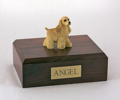 Buff Cocker Spaniel Dog Figurine Urn