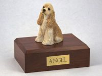 Buff Cocker Spaniel Dog Figurine Urn