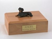Black Dachshund Dog Figurine Urn