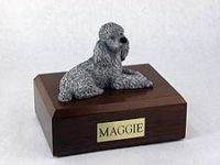 Gray Poodle Dog Figurine Urn