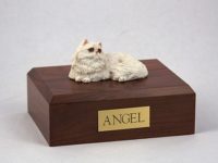 White Persian Cat Figurine Urn PetsToRemember.com