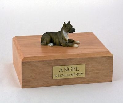 Brindle Pit Bull Terrier Figurine Urn PetsToRemember.com