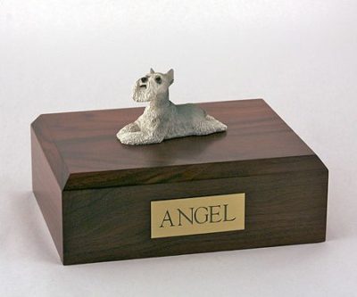 Grey Schnauzer Dog Figurine Urn PetsToRemember.com