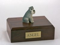 Gray Schnauzer Dog Figurine Urn PetsToRemember.com