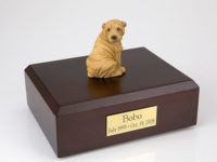 Tan Shar Pei Dog Figurine Urn PetsToRemember.com