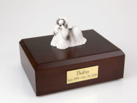 Black White Shih Tzu Dog Figurine Urn PetsToRemember.com