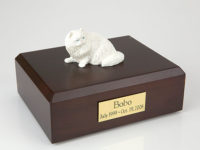 White Persian Cat Figurine Urn PetsToRemember.com