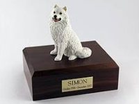 Samoyed Dog Figurine Urn PetsToRemember.com